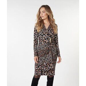 NWT ESQUALO Scattered Illusion Leopard Print Dress